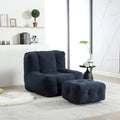 Poltrona moderna da salotto per adulti con memory foam ad alta densità e 1 pouf, per casa, camera da letto e sala lettura