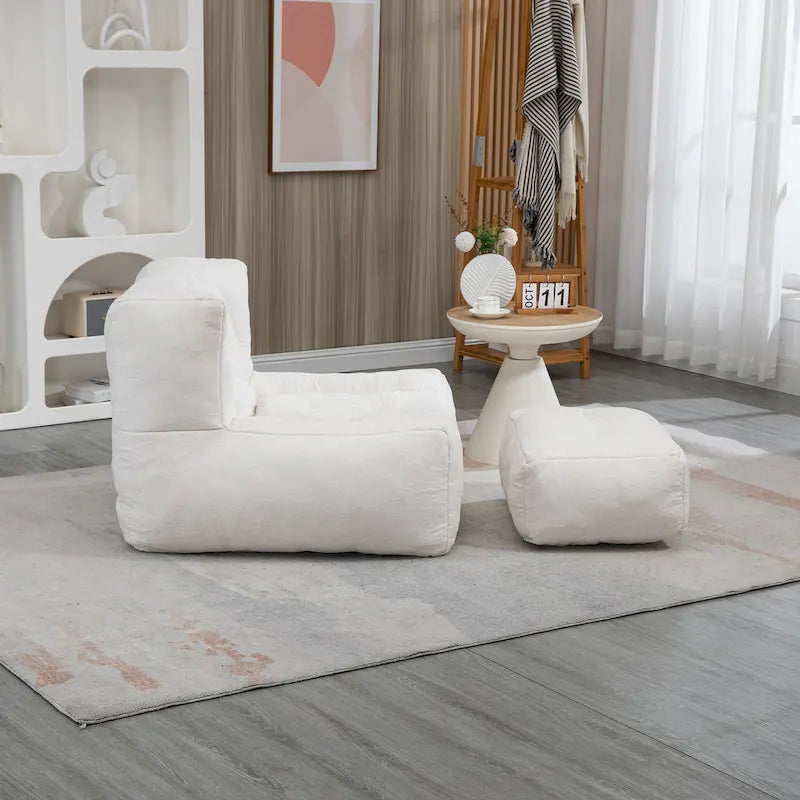 Poltrona moderna da salotto per adulti con memory foam ad alta densità e 1 pouf, per casa, camera da letto e sala lettura