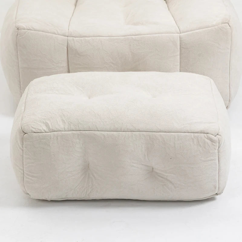 Poltrona moderna da salotto per adulti con memory foam ad alta densità e 1 pouf, per casa, camera da letto e sala lettura