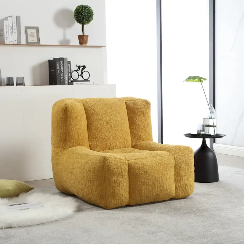 Poltrona moderna da salotto per adulti con memory foam ad alta densità e 1 pouf, per casa, camera da letto e sala lettura