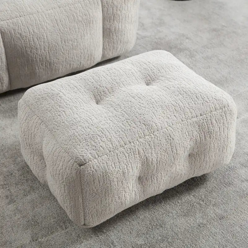 Poltrona moderna da salotto per adulti con memory foam ad alta densità e 1 pouf, per casa, camera da letto e sala lettura