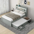 Letto a piattaforma con testiera LED e cassetti
