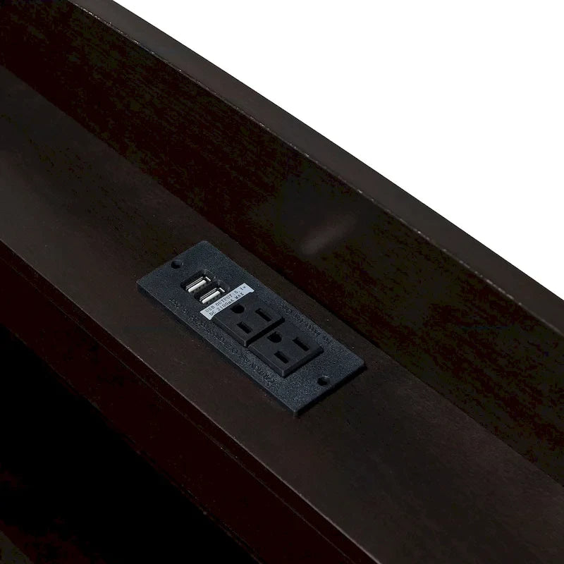 Letto a piattaforma con testiera LED e cassetti