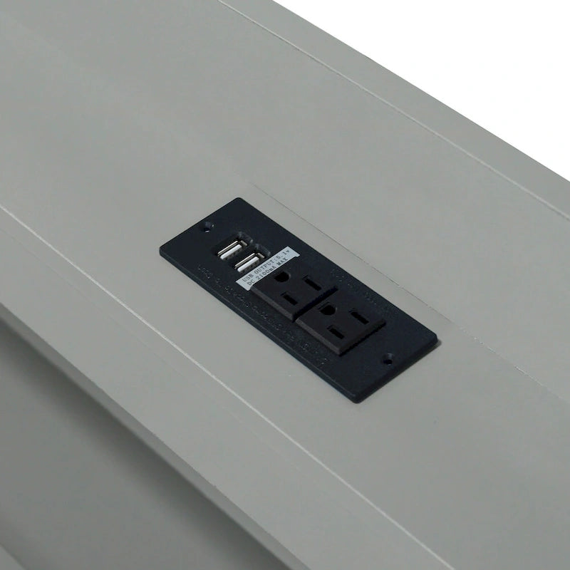 Letto a piattaforma con testiera LED e cassetti