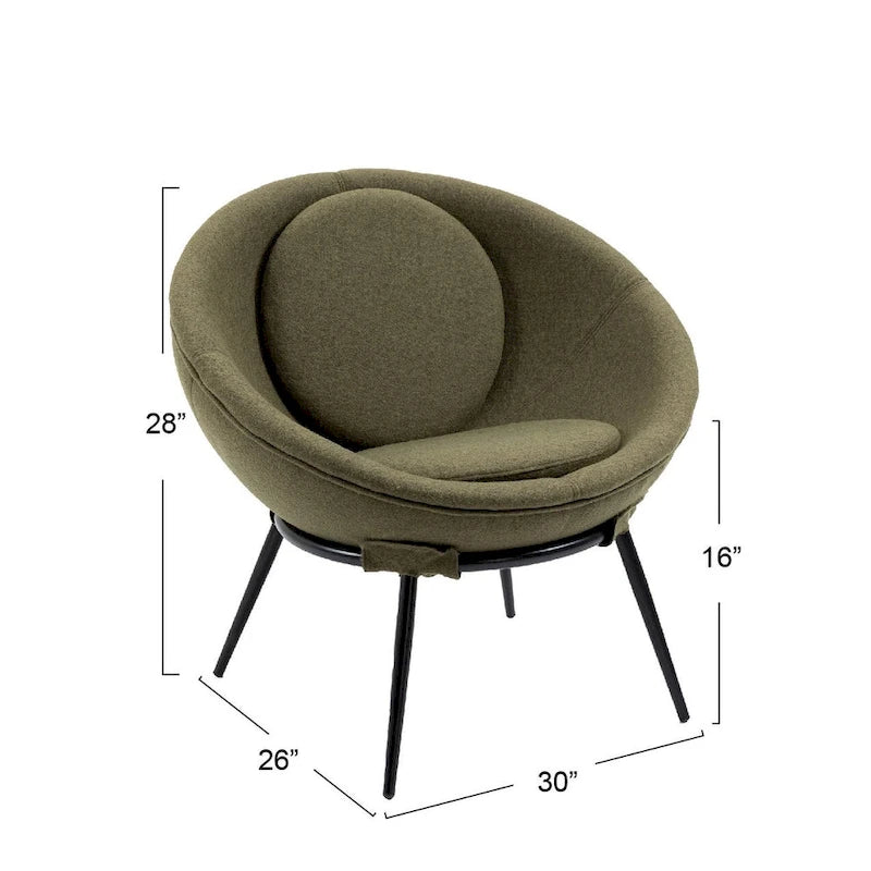 Poltroncina d'accento in stile nordico minimalista