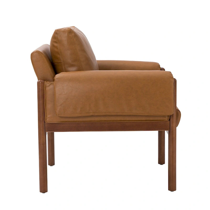 Comoda poltrona lucida da soggiorno con base in legno massello, set da 2