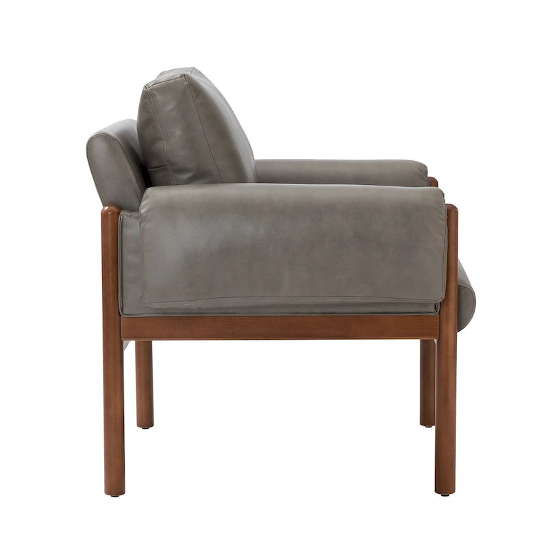 Comoda poltrona lucida da soggiorno con base in legno massello, set da 2