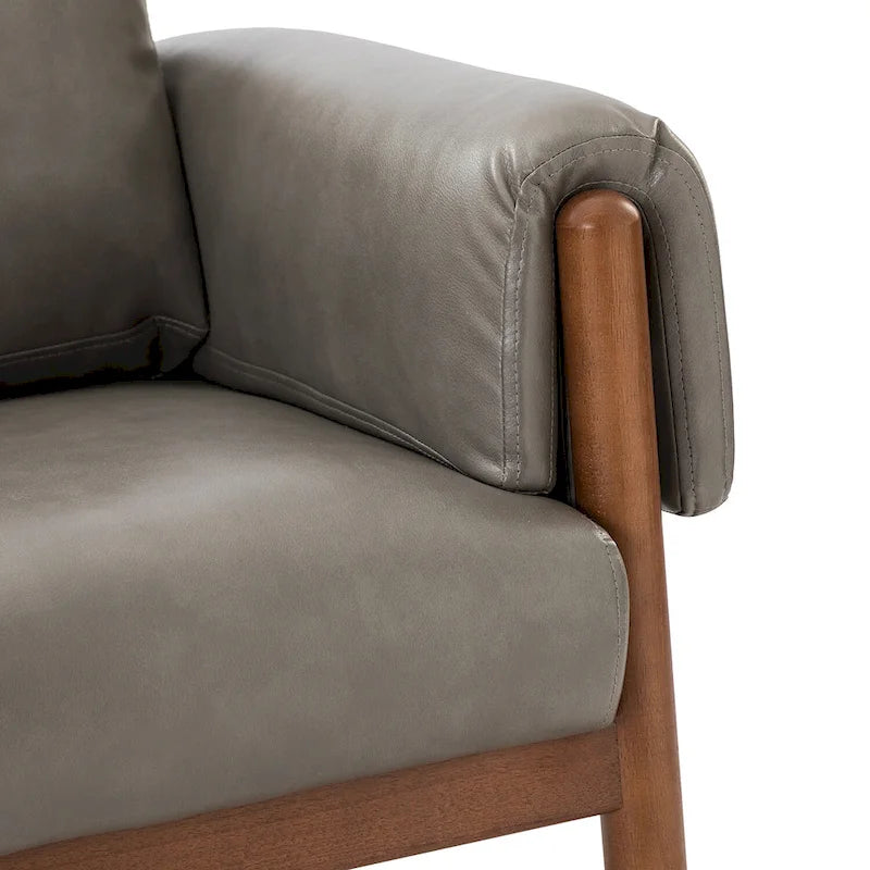 Comoda poltrona lucida da soggiorno con base in legno massello, set da 2
