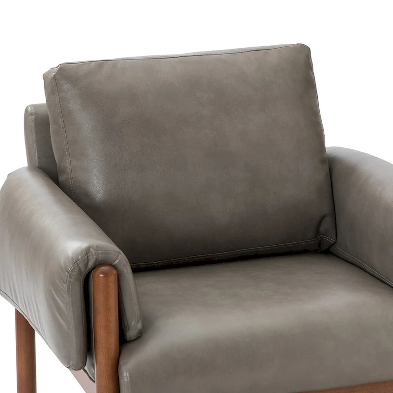 Comoda poltrona lucida da soggiorno con base in legno massello, set da 2