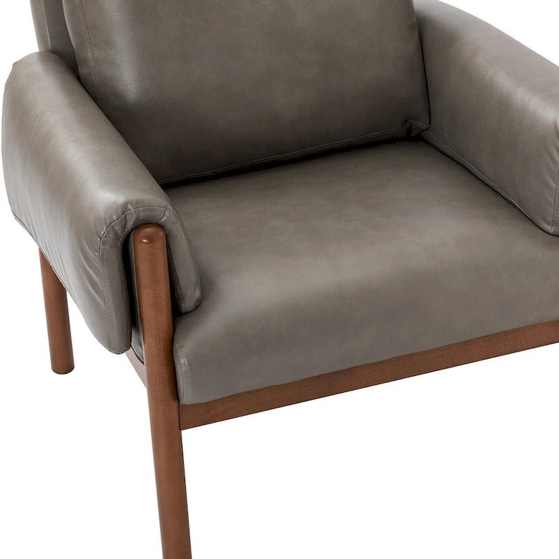 Comoda poltrona lucida da soggiorno con base in legno massello, set da 2