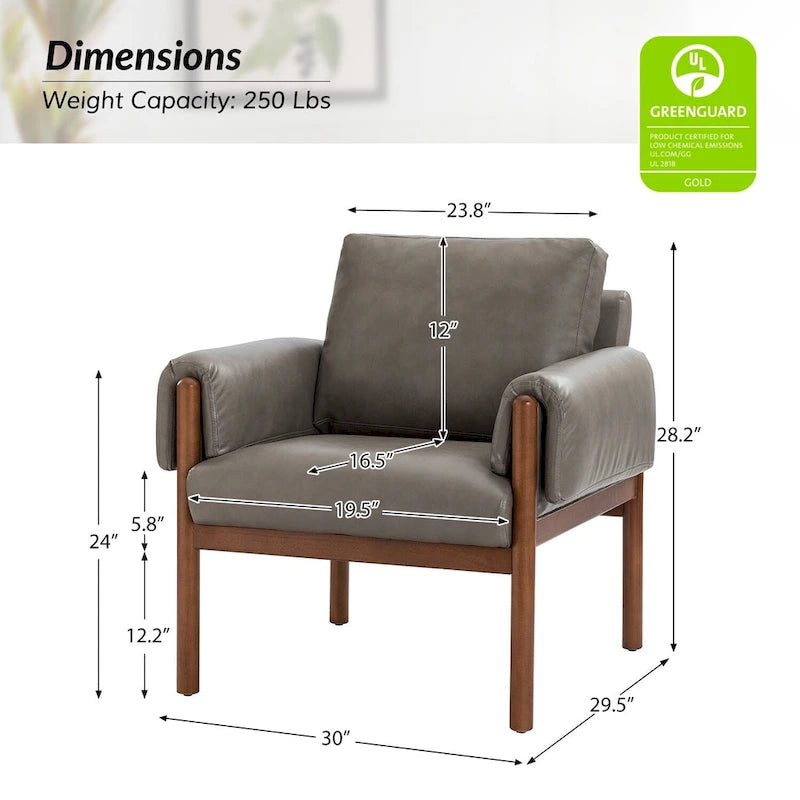 Comoda poltrona lucida da soggiorno con base in legno massello, set da 2