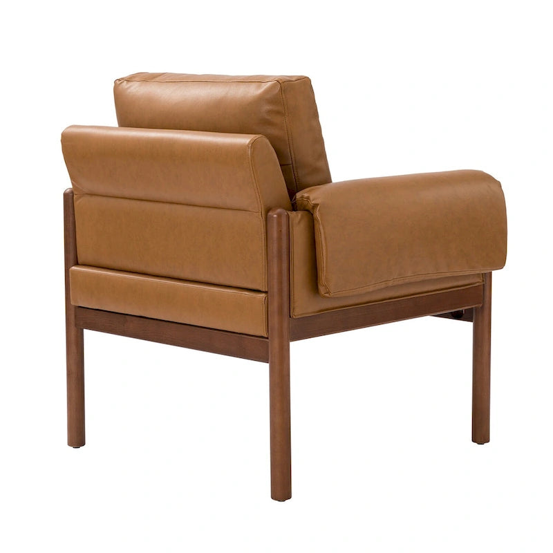 Comoda poltrona lucida da soggiorno con base in legno massello, set da 2