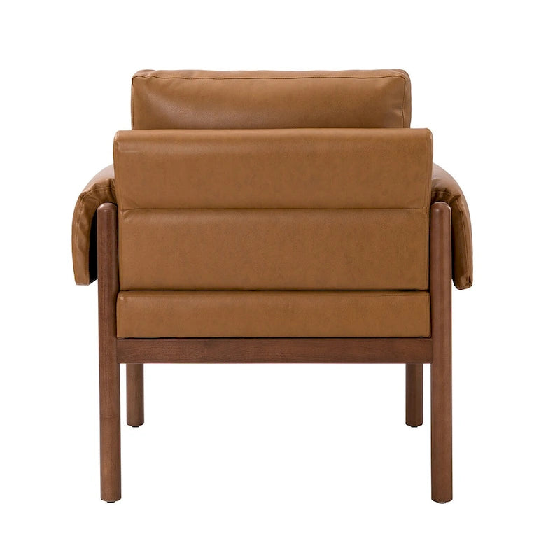 Comoda poltrona lucida da soggiorno con base in legno massello, set da 2