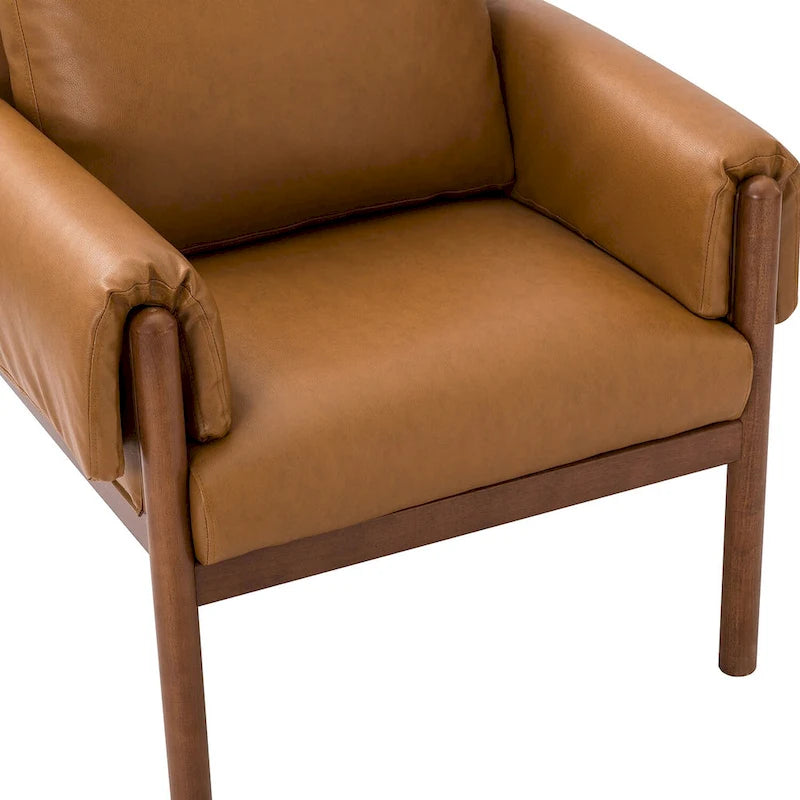 Comoda poltrona lucida da soggiorno con base in legno massello, set da 2