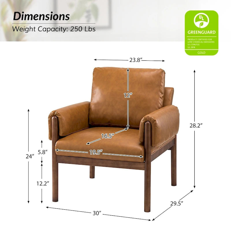 Comoda poltrona lucida da soggiorno con base in legno massello, set da 2