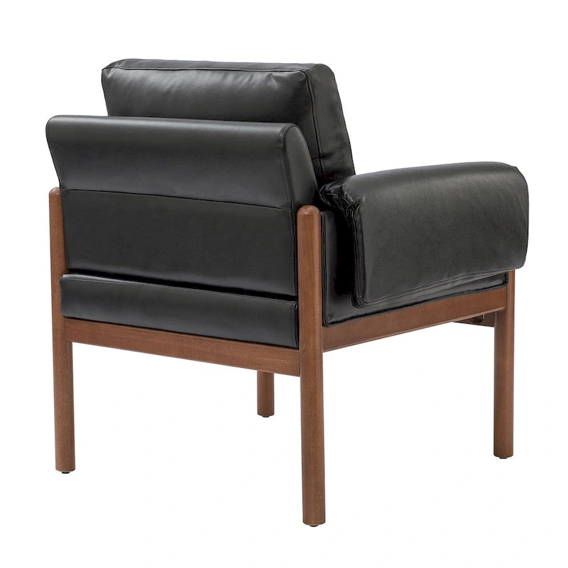 Comoda poltrona lucida da soggiorno con base in legno massello, set da 2
