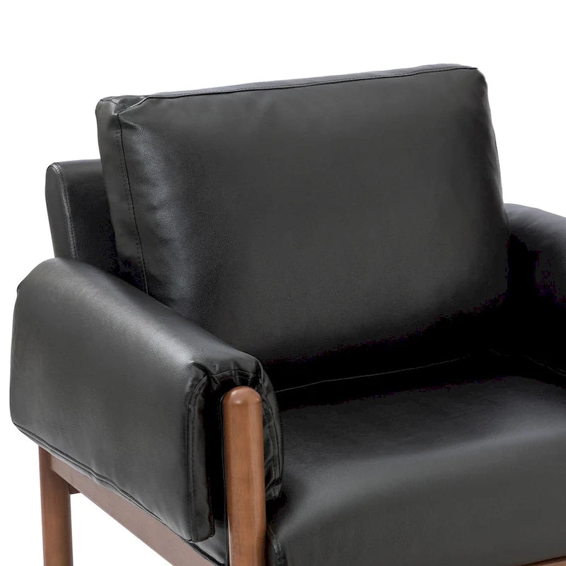 Comoda poltrona lucida da soggiorno con base in legno massello, set da 2