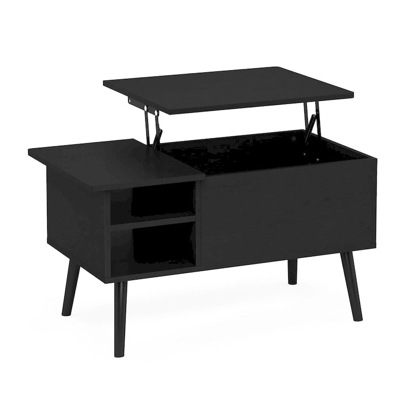 Tavolino da salotto con piano sollevabile e gambe in legno