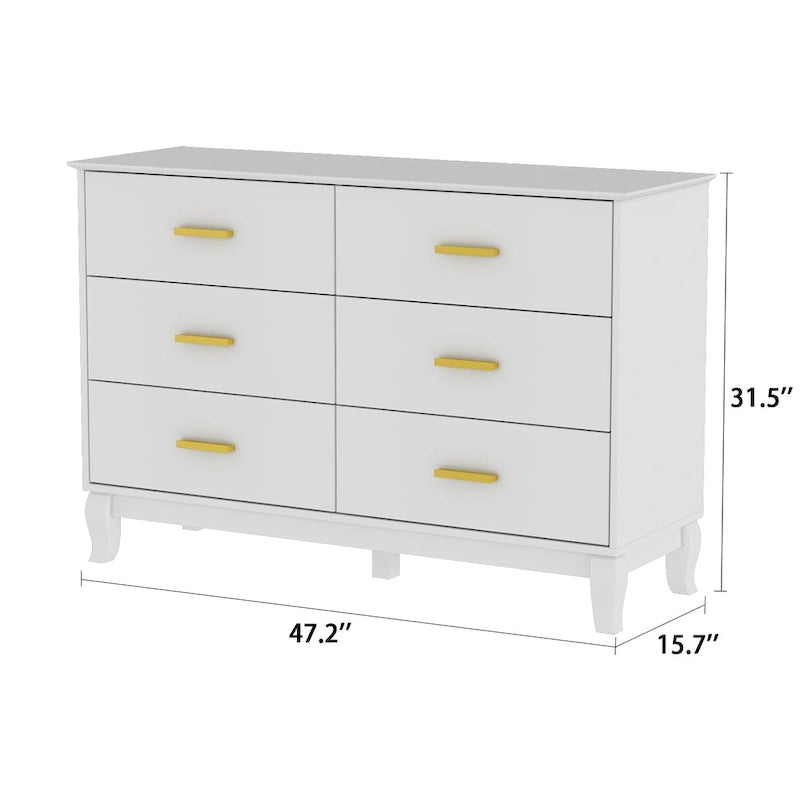 Cassettiera moderna in legno a 6 cassetti per il soggiorno