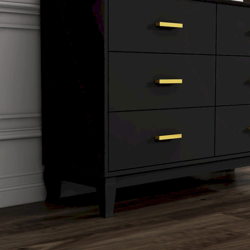 Cassettiera moderna in legno a 6 cassetti per il soggiorno