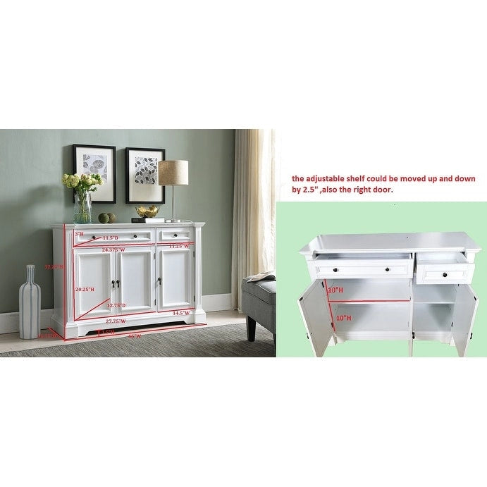 Credenza buffet bianca con ante a vetri