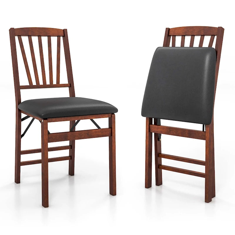 2 Pack Folding Dining Chairs Foldable Chairs w/ High Backrest