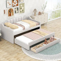 Daybed singolo imbottito con letto estraibile e tre cassetti