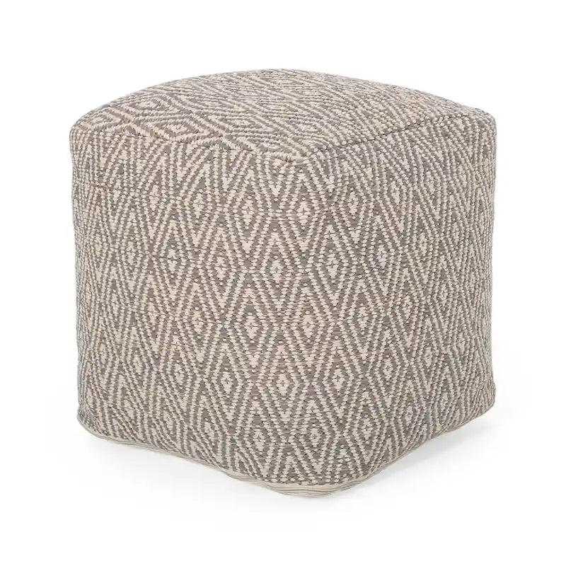 Hand-Crafted Cotton Cube Pouf