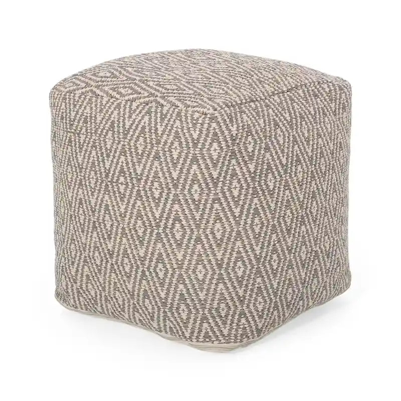 Pouf cubico in cotone fatto a mano