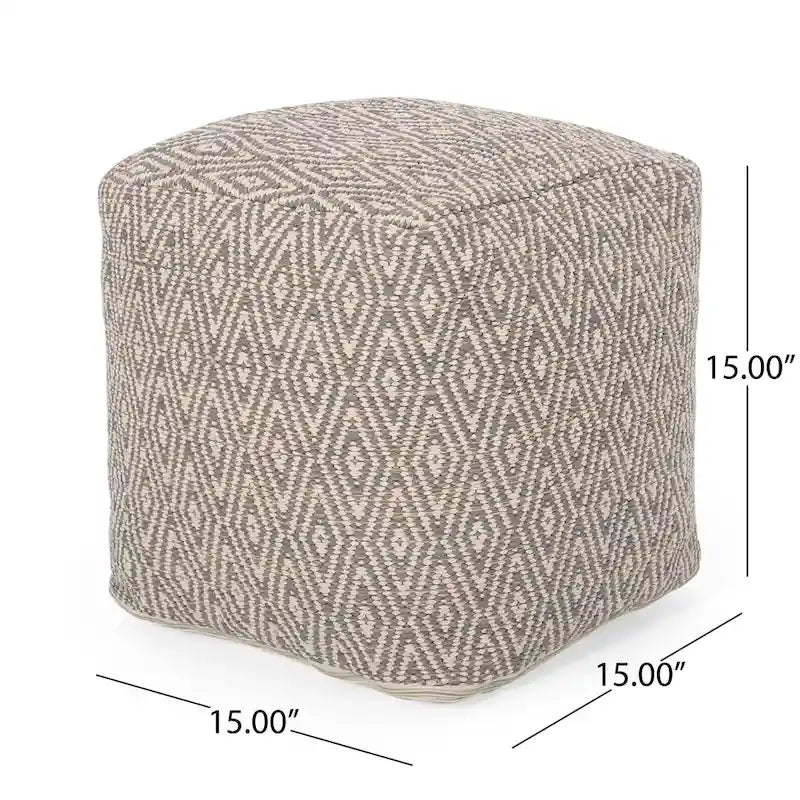 Pouf cubico in cotone fatto a mano