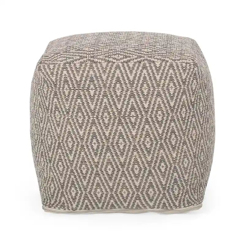 Pouf cubico in cotone fatto a mano