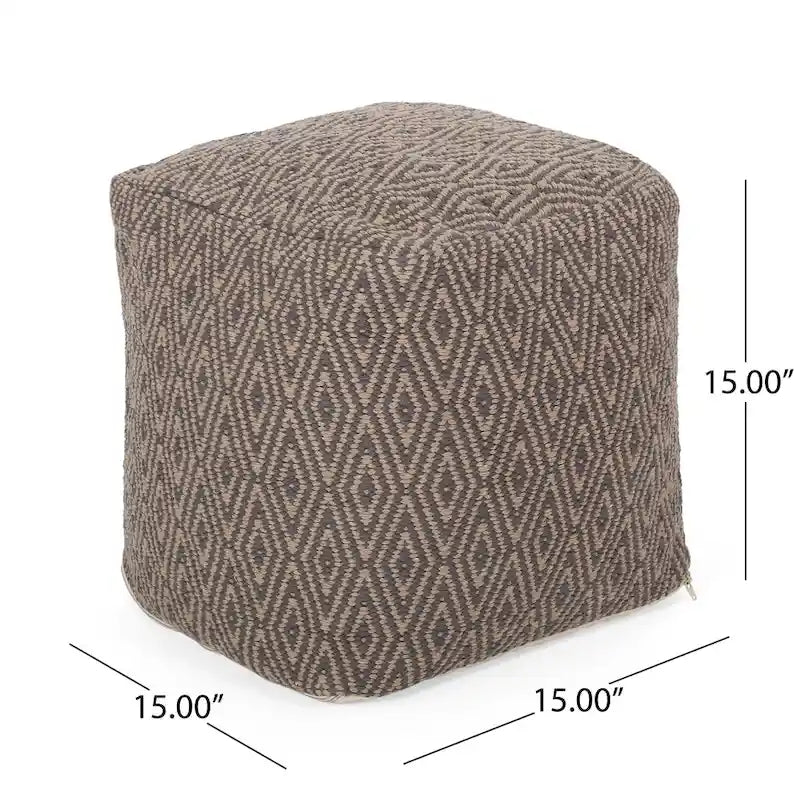 Pouf cubico in cotone fatto a mano