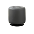 Pouf rotondo rivestito in similpelle