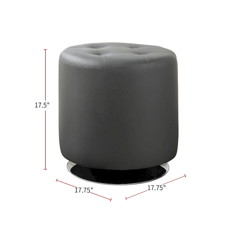 Pouf rotondo rivestito in similpelle