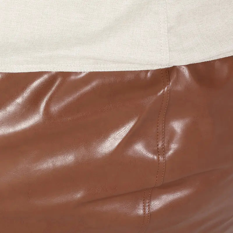 Pouf a sacco da 5 piedi in tessuto bicolore e similpelle