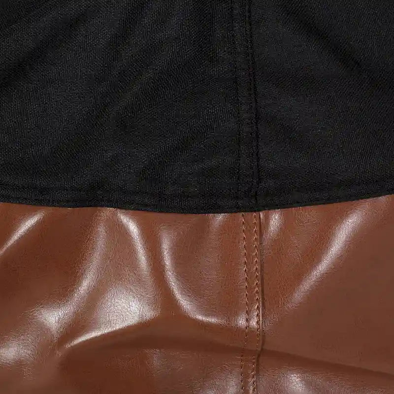 Pouf a sacco da 5 piedi in tessuto bicolore e similpelle