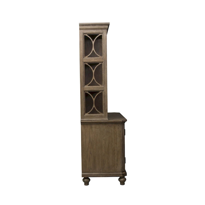 Credenza alzatina semplicemente elegante bianca, marrone e tortora mélange