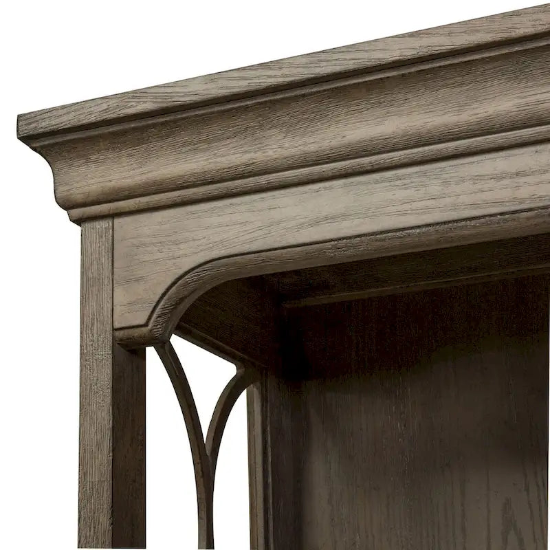 Credenza alzatina semplicemente elegante bianca, marrone e tortora mélange