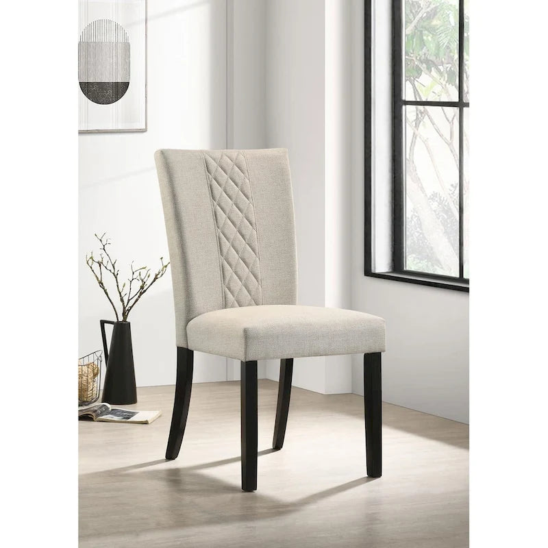 Davidson Beige and Black Upholstered Side Chairs (Set of 2)