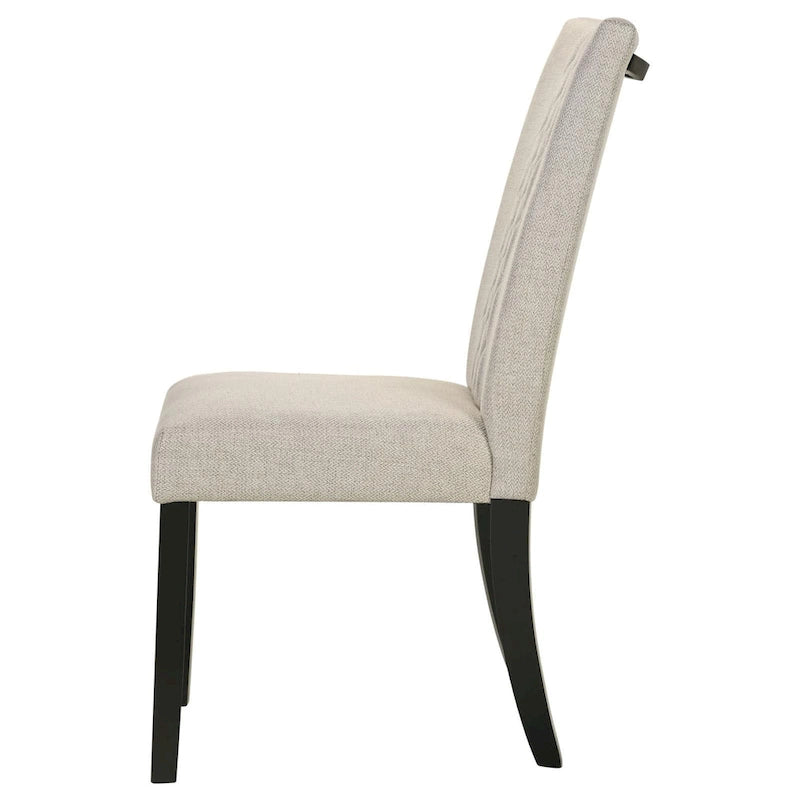 Sedie laterali imbottite beige e nere (set da 2)