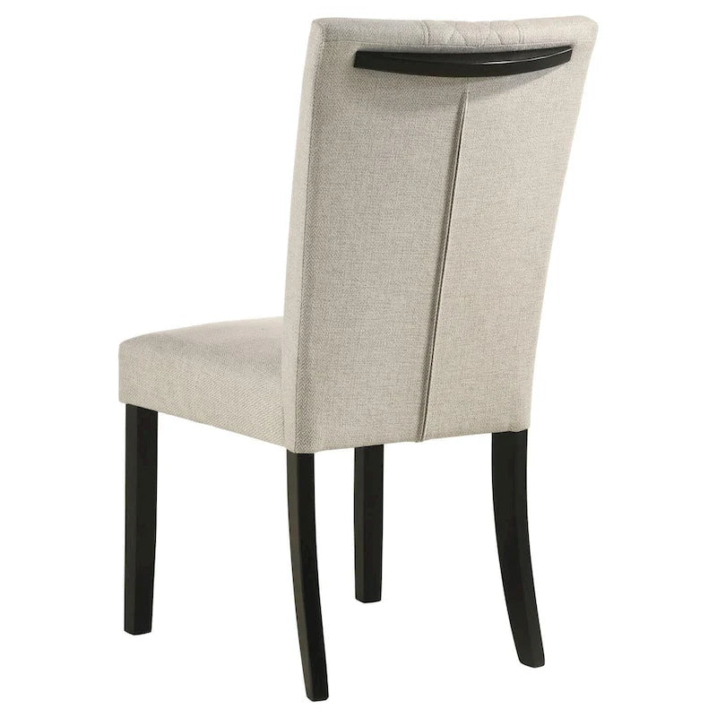Sedie laterali imbottite beige e nere (set da 2)