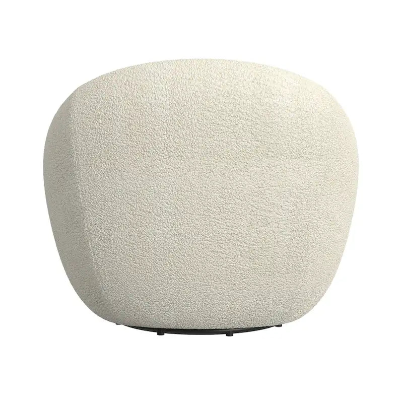 Poltrona girevole rotonda a forma di botte - Sherpa bianco