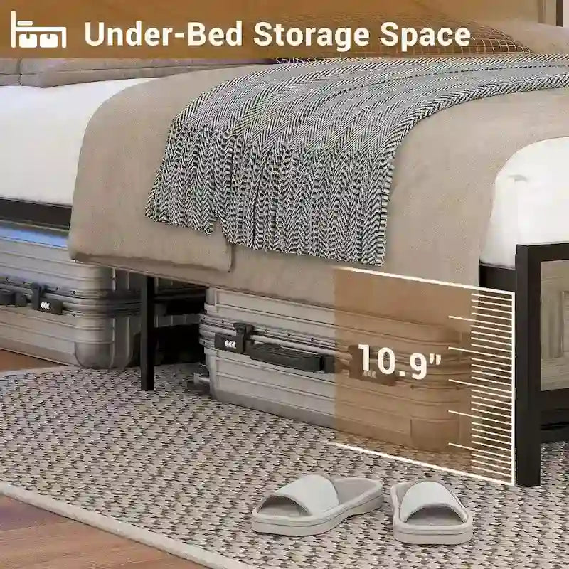 Struttura letto in stile rustico con testiera contenitore e porta scorrevole stile fienile