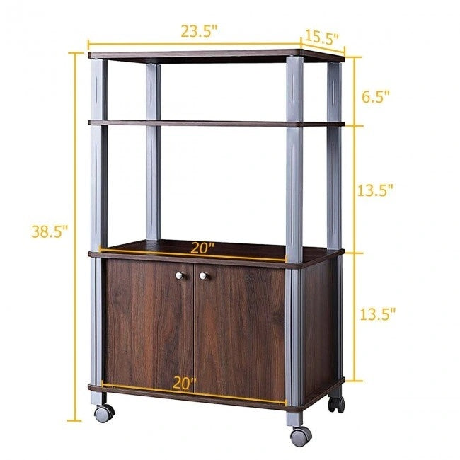 Carrello portaoggetti con ruote e supporto per microonde - 23.5 x 15.5 x 38.5 (L x W x H)