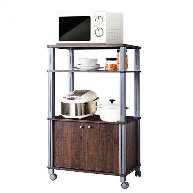 Carrello portaoggetti con ruote e supporto per microonde - 23.5 x 15.5 x 38.5 (L x W x H)