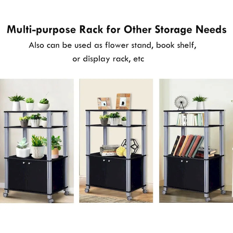Carrello portaoggetti con ruote e supporto per microonde - 23.5 x 15.5 x 38.5 (L x W x H)