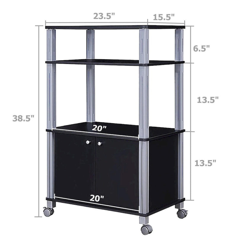 Carrello portaoggetti con ruote e supporto per microonde - 23.5 x 15.5 x 38.5 (L x W x H)