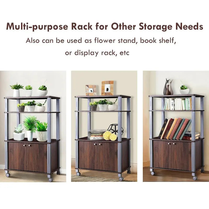 Carrello portaoggetti con ruote e supporto per microonde - 23.5 x 15.5 x 38.5 (L x W x H)