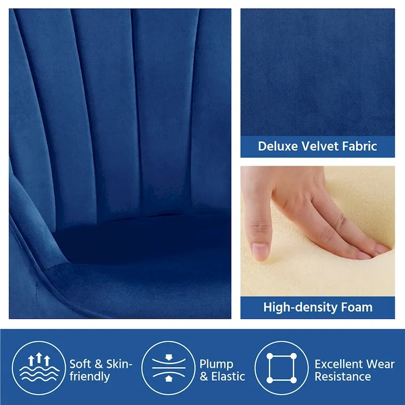 Poltroncina d'accento moderna in velluto con schienale curvo plissettato, ideale per il soggiorno