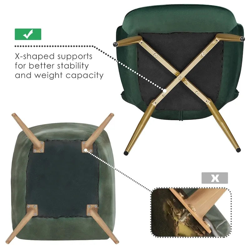 Poltroncina d'accento moderna in velluto con schienale curvo plissettato, ideale per il soggiorno